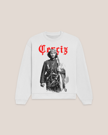 Çerçiz Topulli White Sweatshirt