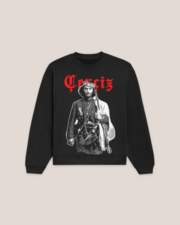 Çerçiz Topulli Black Sweatshirt