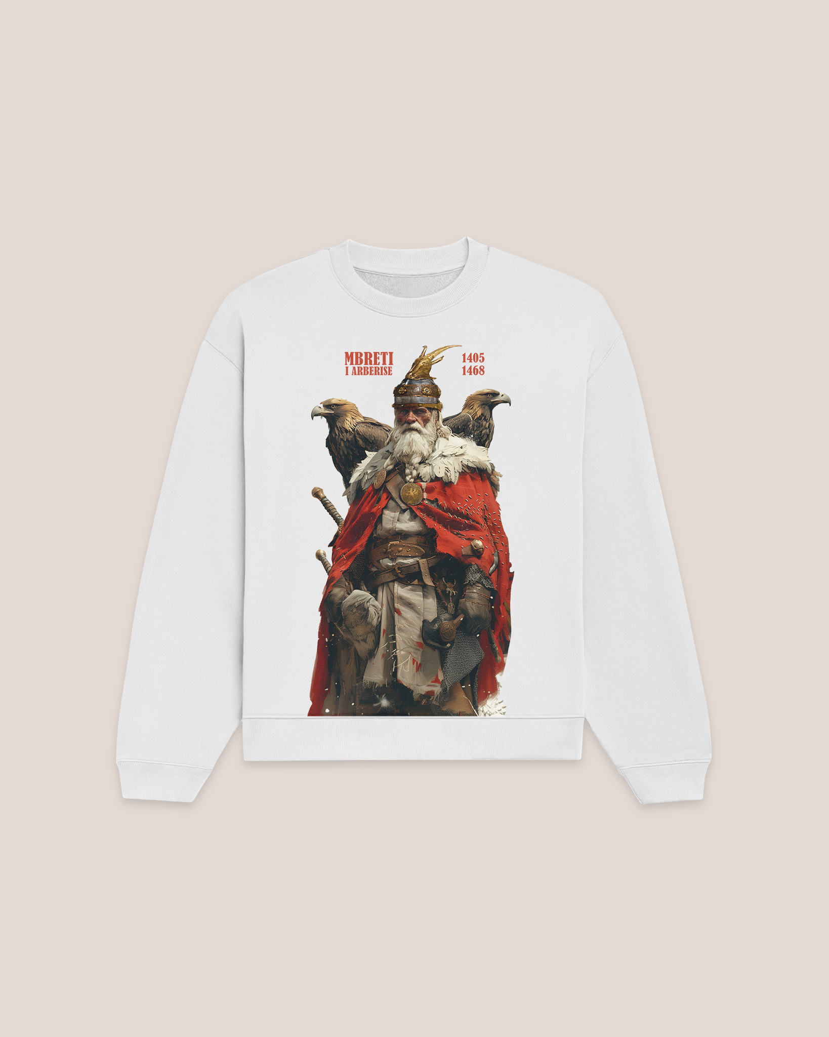 Mbreti i Arbërisë White Sweatshirt