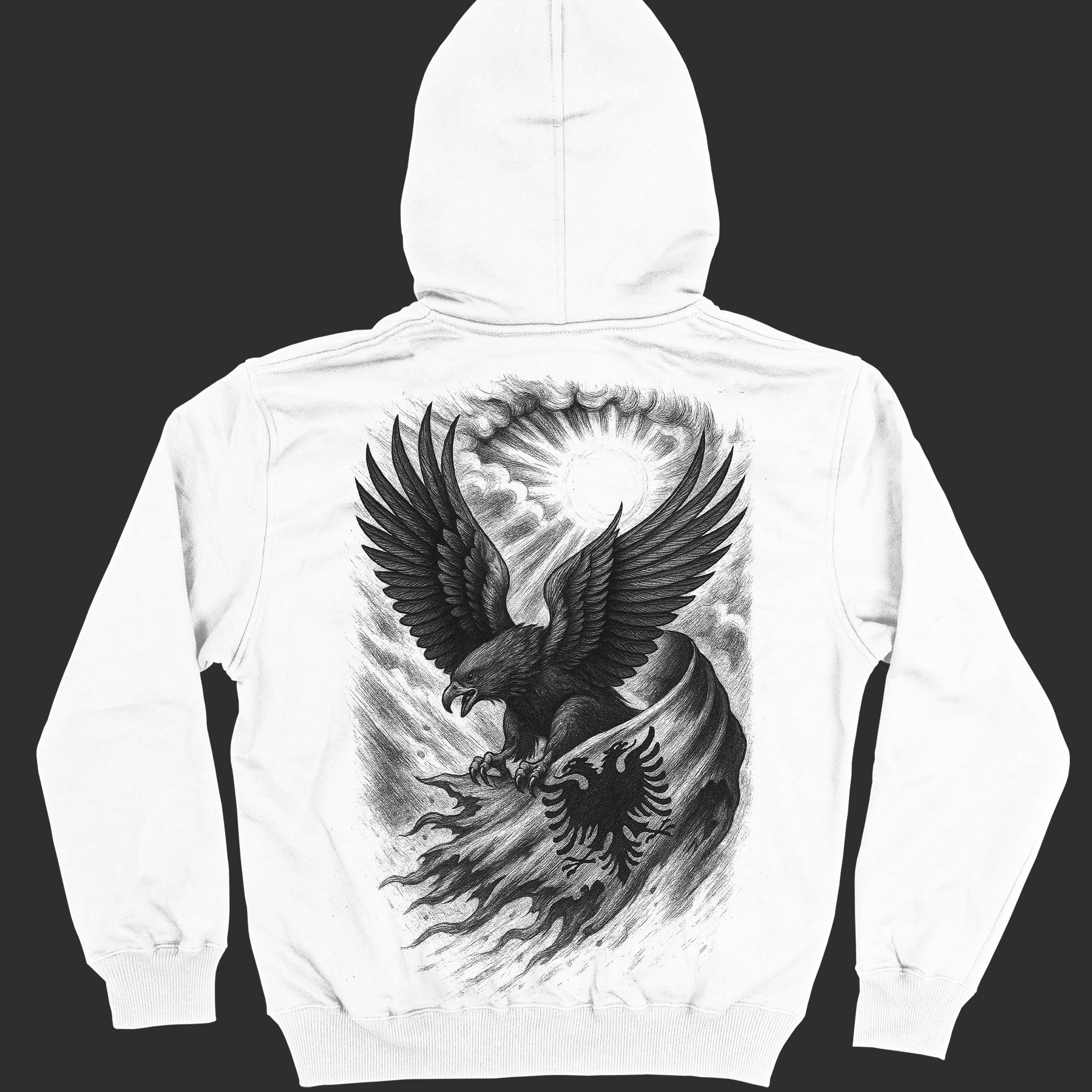 Shqiponja White Hoodie